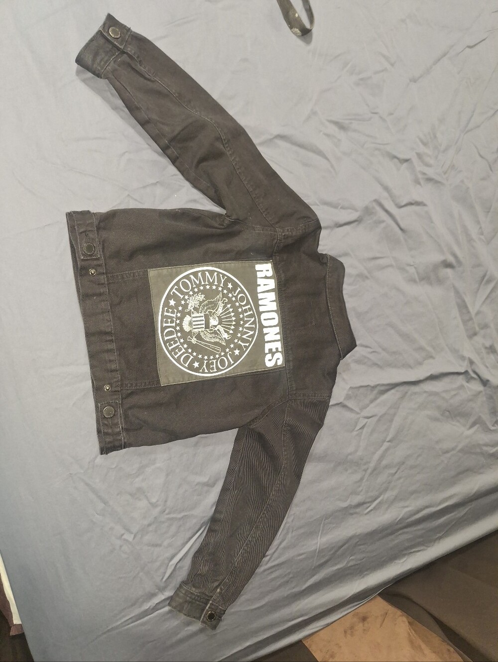Ramones Black Denim Jacket with Back Sewed Patch